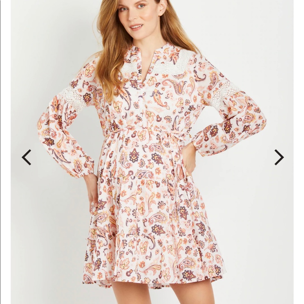 NWT Jessica Simpson A-Line Maternity Dress Crochet Detail